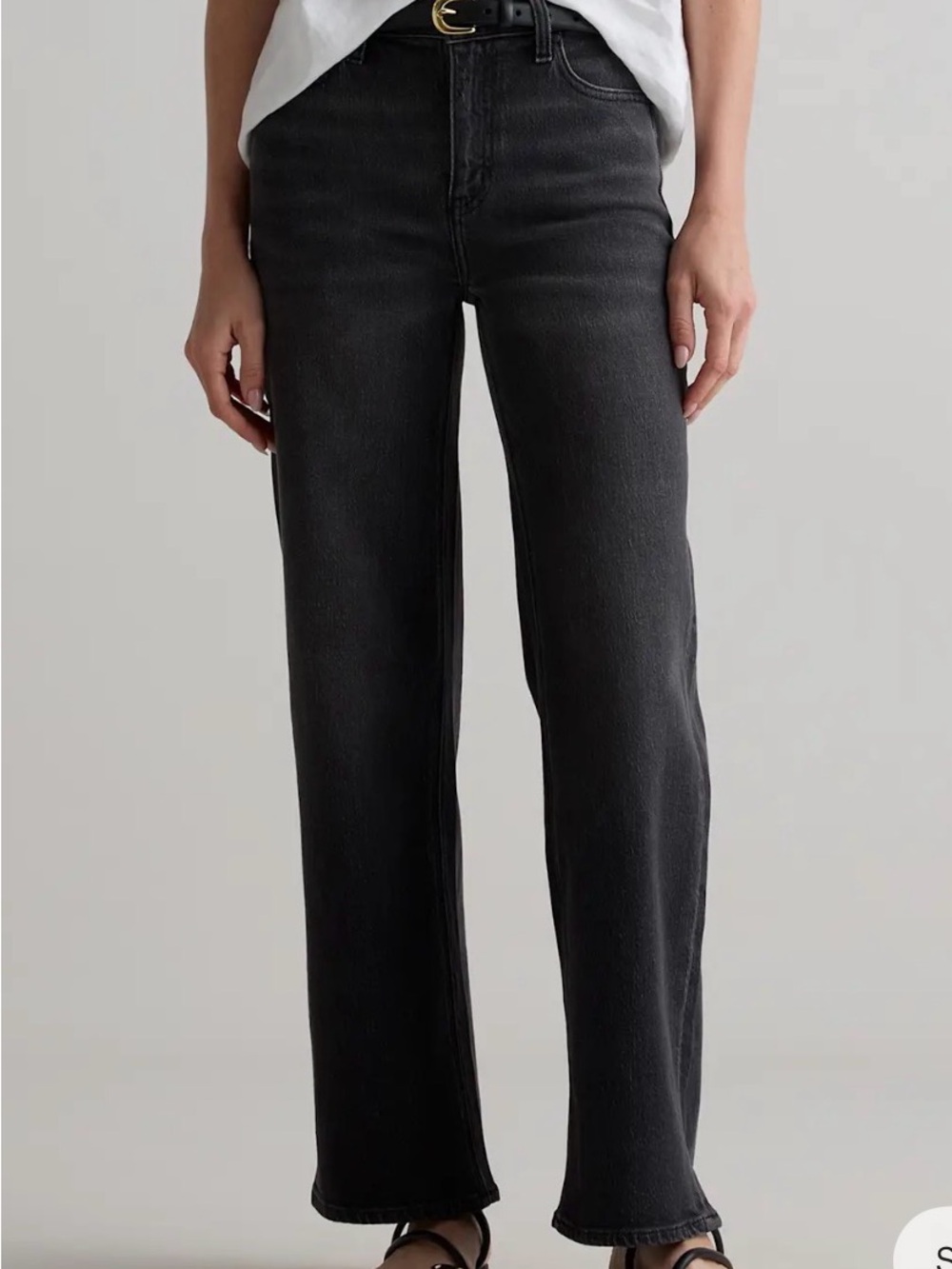 Bella Stretch Relaxed Straight Jeans - Charcoal Black